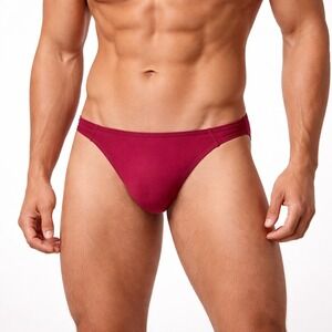 Andrew Christian Small (28-31) Almost Naked No-Show Jock Burgundy 93423 New